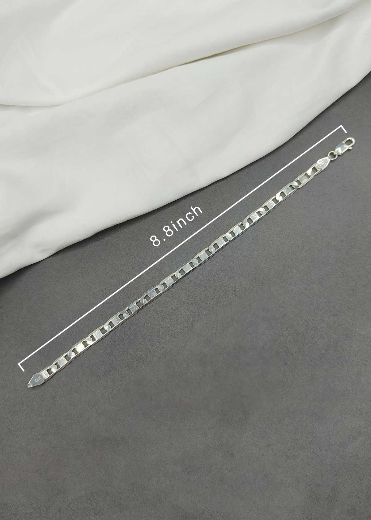 92.5 Sterling Silver Mariner-Link Men's Loose Bracelet