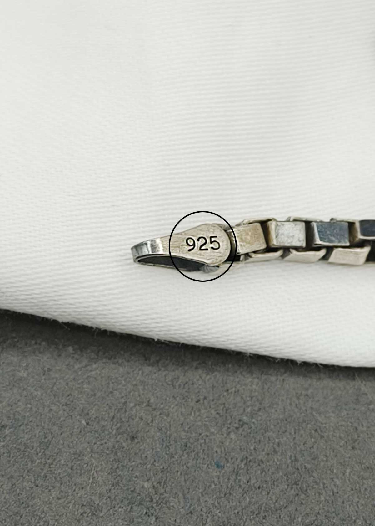 92.5 Sterling Silver Box-Link Men's Thin Loose Bracelet