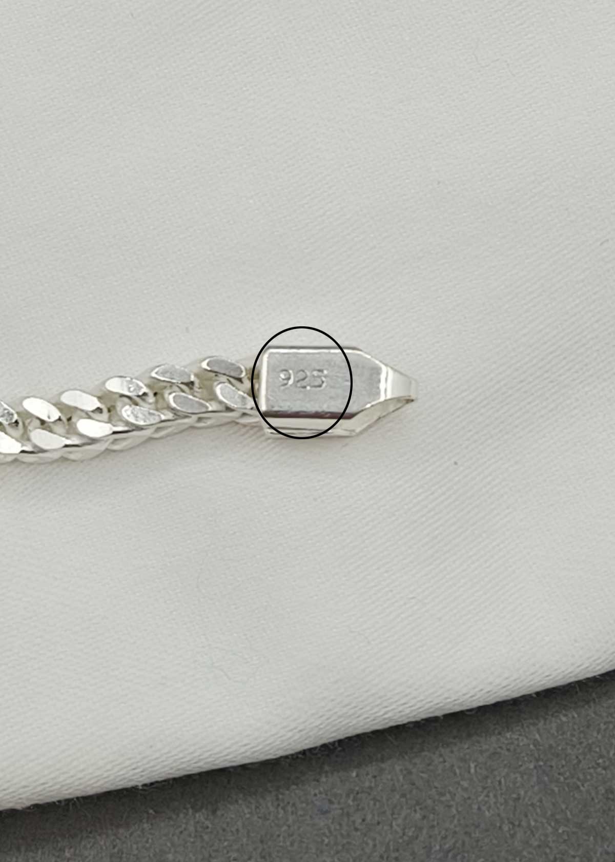 92.5 Sterling Silver Curb-Link Men's Loose Bracelet