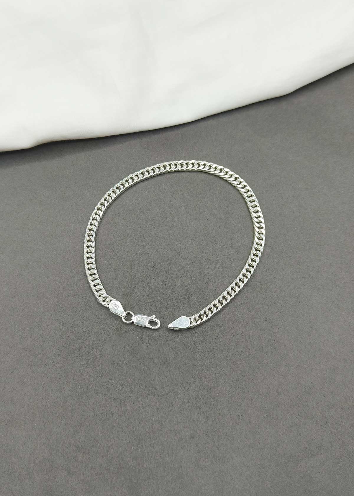 92.5 Sterling Silver Classic Curb-Link Men's Loose Bracelet
