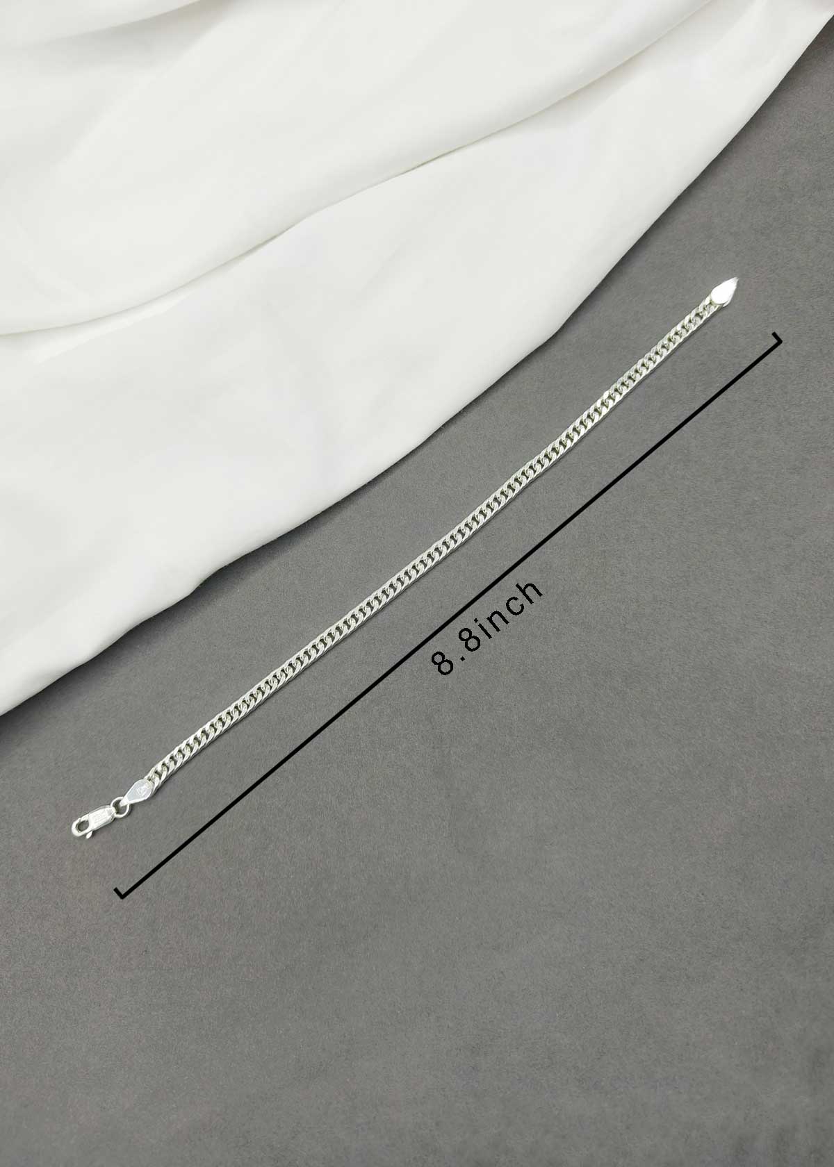 92.5 Sterling Silver Classic Curb-Link Men's Loose Bracelet