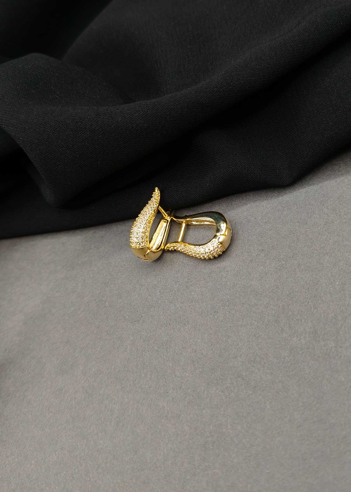Modern U-Shaped Cubic Zircon Micro-Paved Bali Earrings For Women