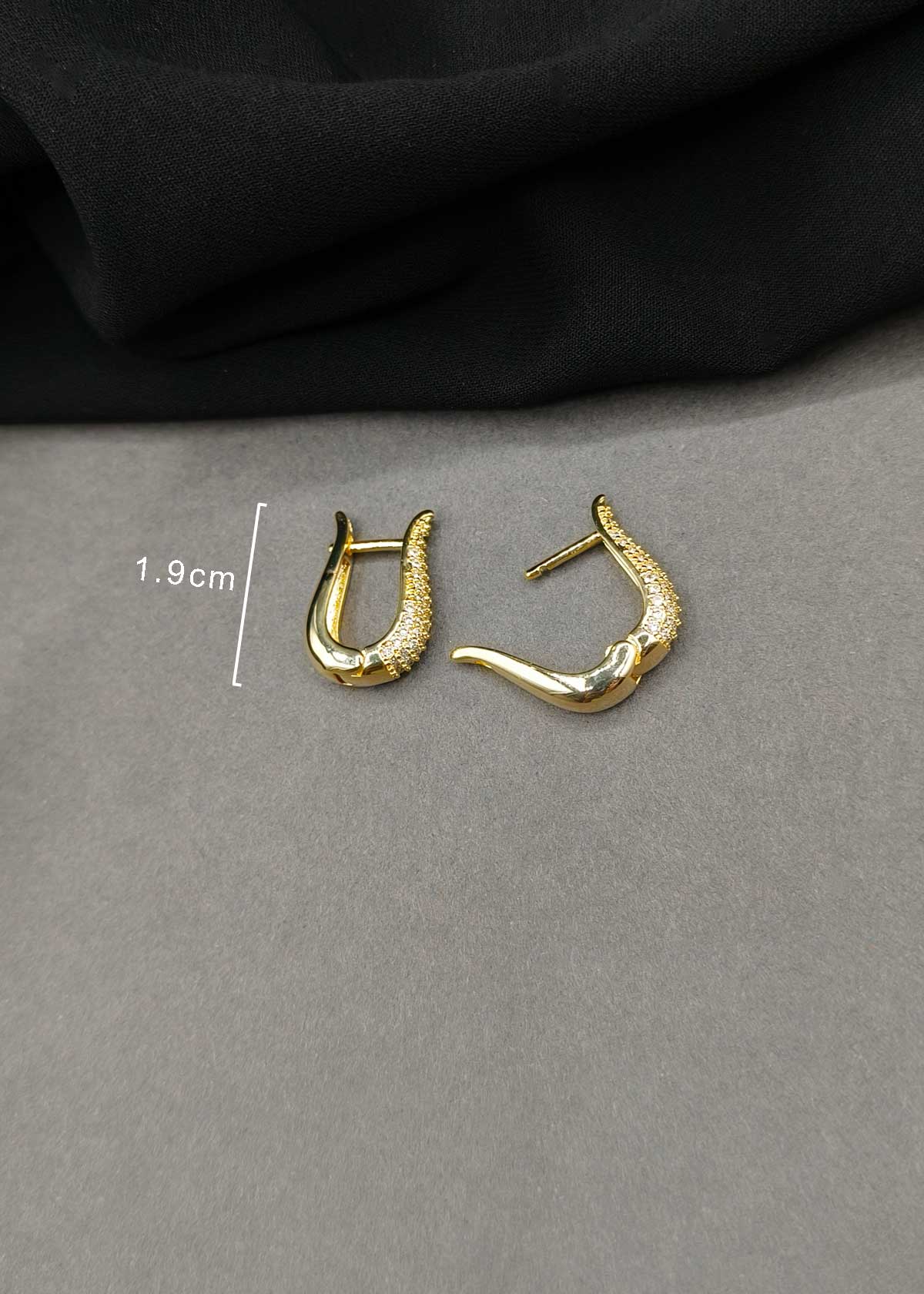 Modern U-Shaped Cubic Zircon Micro-Paved Bali Earrings For Women
