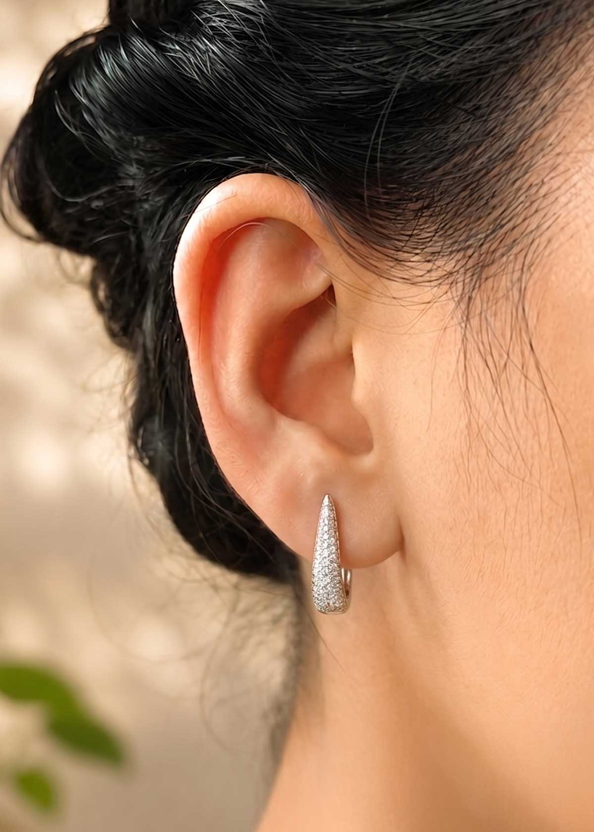 Modern U-Shaped Cubic Zircon Micro-Paved Bali Earrings For Women