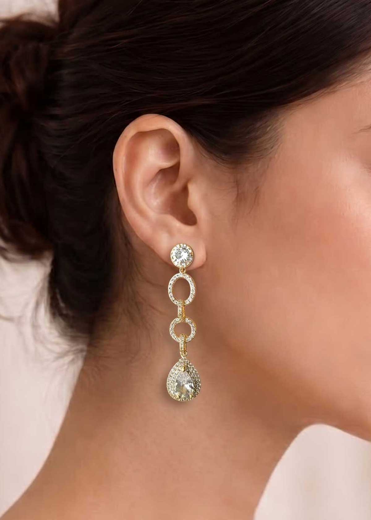 Sophisticated Micro-Paved Cubic Zircon Chandelier Drop Dangle Earrings For Women