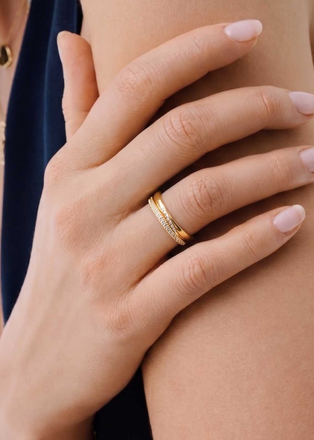 Elegant Delicate-Look Cubic Zircon Stackable Adjustable Finger Ring For Women