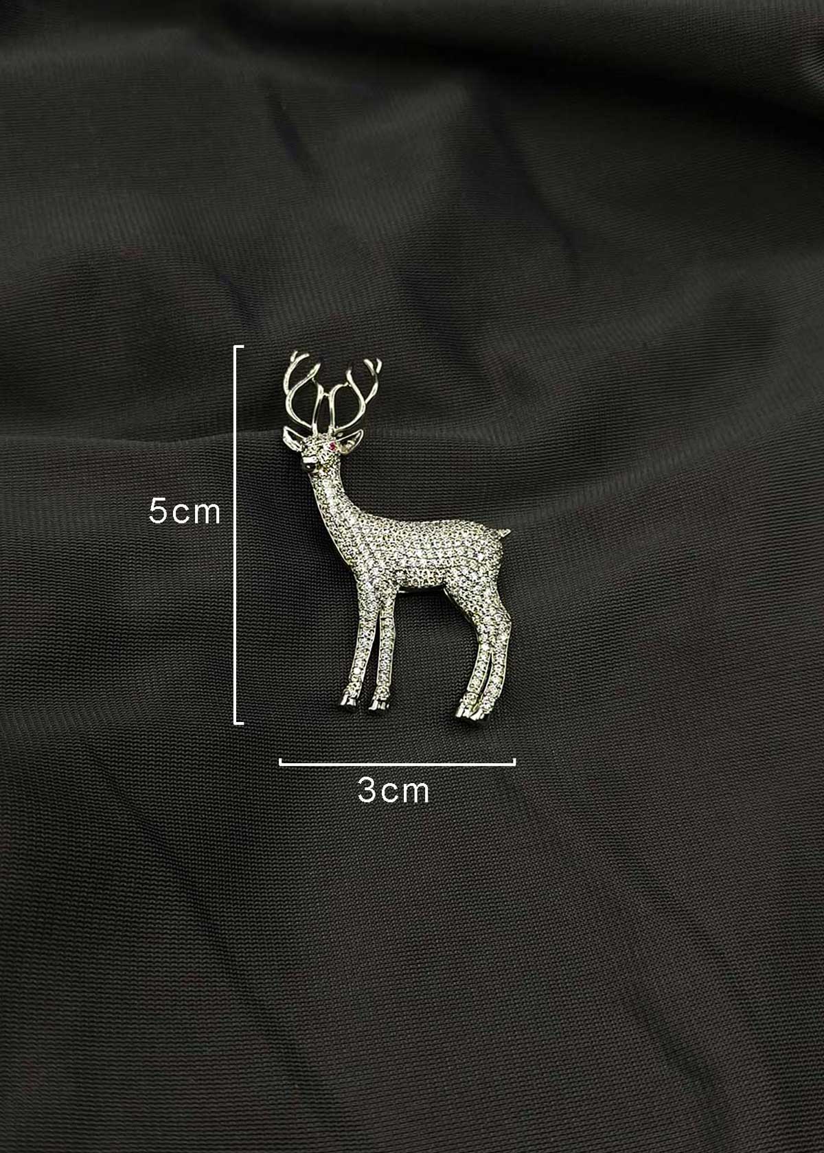 Sparkling Cubic Zircon Reindeer Animal Brooch / Lapel Pin
