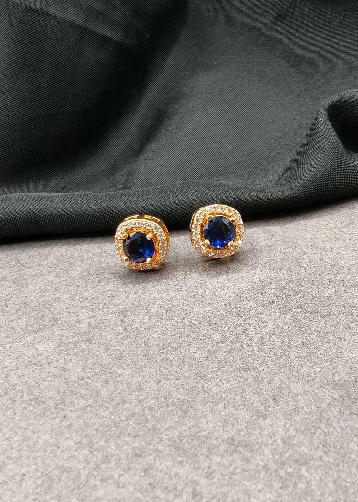 Versatile 6 In 1 Changeable Gemstone Solitaire With Cubic Zircon Halo Stud Earrings For Women