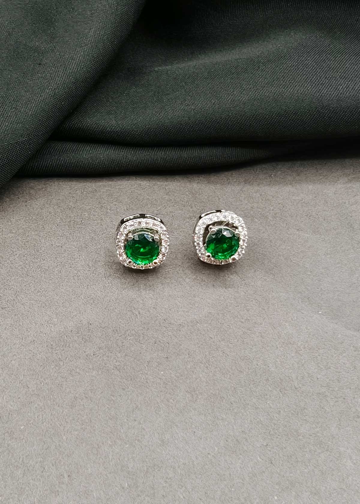 Versatile 6 In 1 Changeable Gemstone Solitaire With Cubic Zircon Halo Stud Earrings For Women