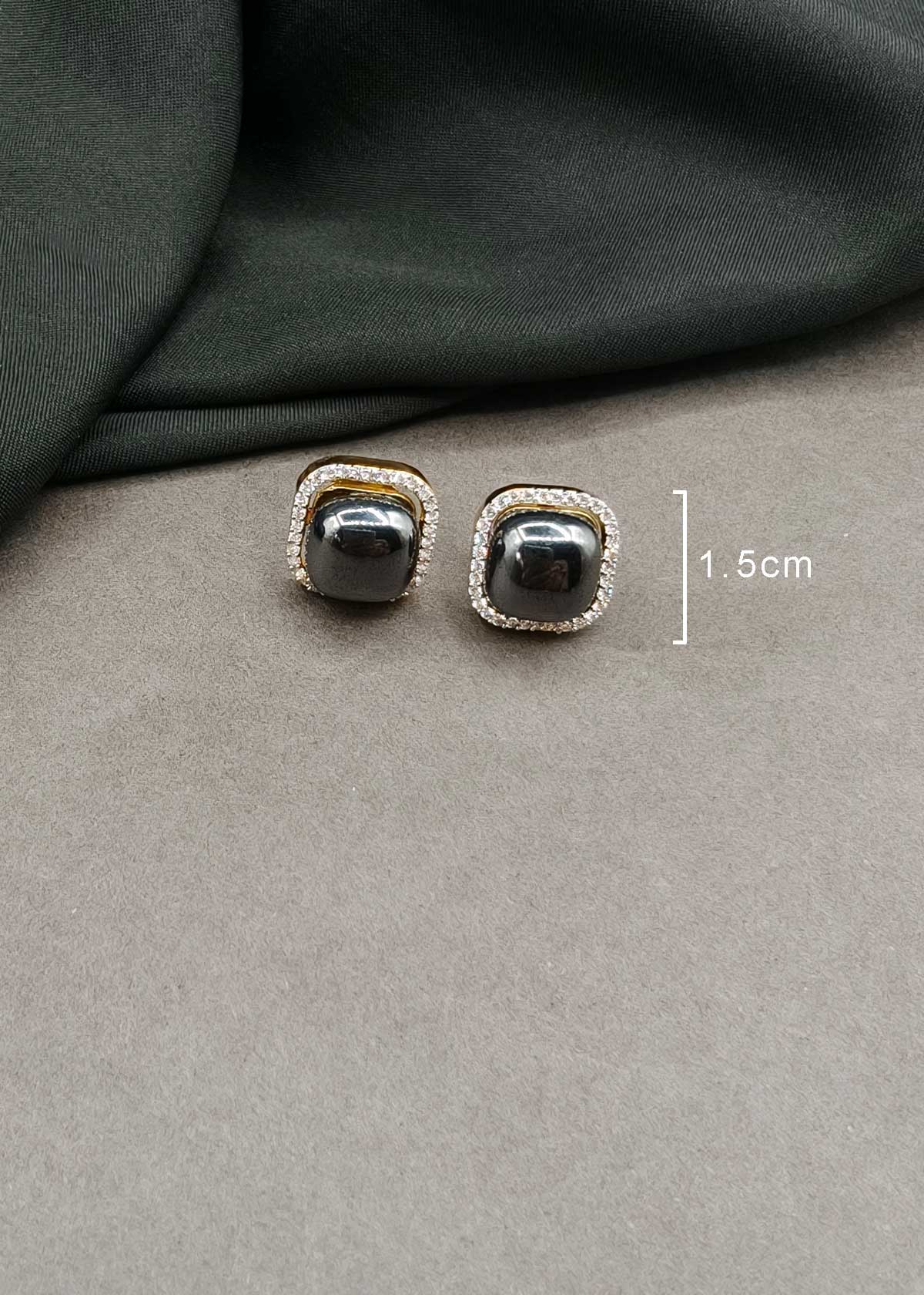 Multi Color Pastel Pearl & Sparkling Cubic Zircon Frame Interchangeable Stud Earrings For Women
