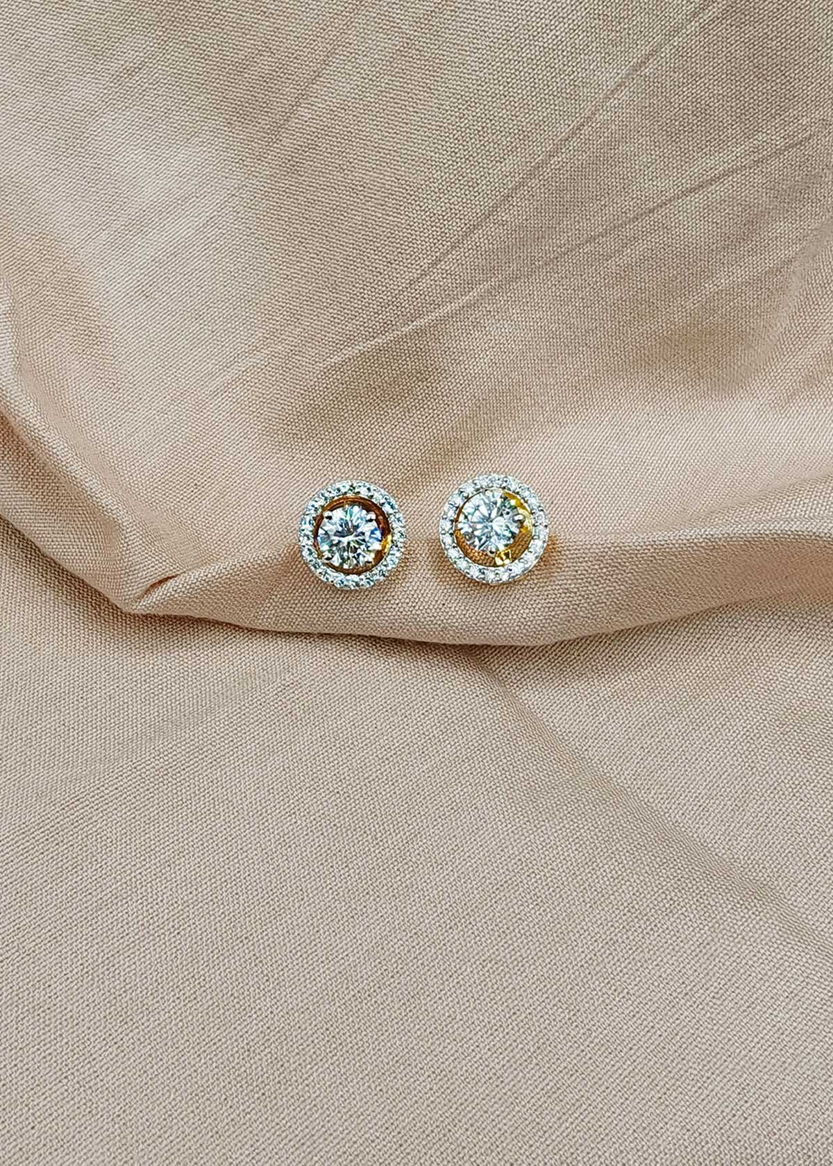 92.5 Sterling Silver Versatile Detachable 2 In 1 Cubic Zircon Solitaire Small Stud Earrings For Women