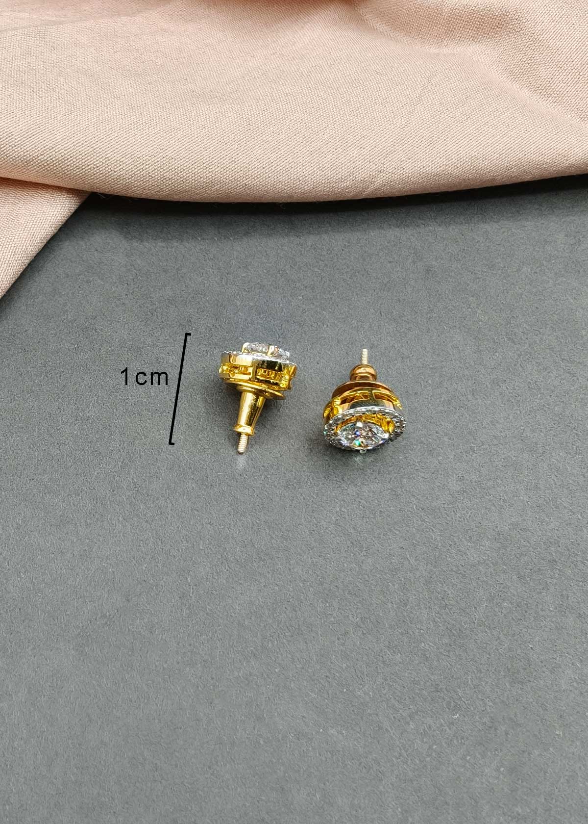 92.5 Sterling Silver Versatile Detachable 2 In 1 Cubic Zircon Solitaire Small Stud Earrings For Women