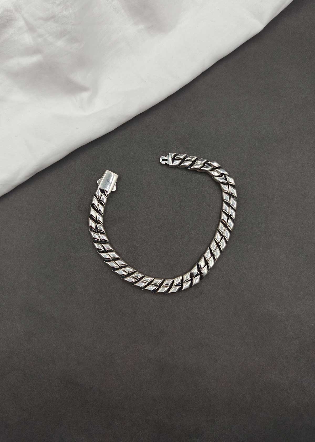 92.5 Sterling Silver Heavy Broad Link Men's Loose Bracelet