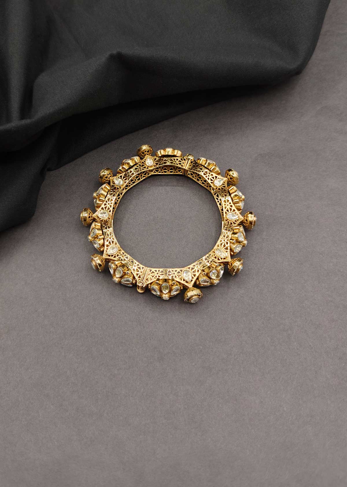 Royal Intricate Jaali Work Openable Kada Bangle For Women [Single]