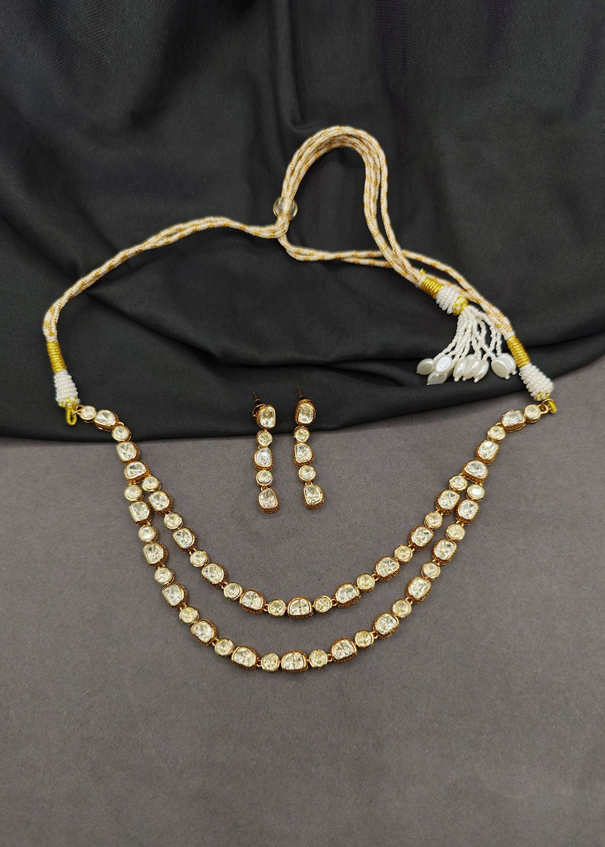 Double-Layered Moissanite Adjustable Short Necklace Set For Women