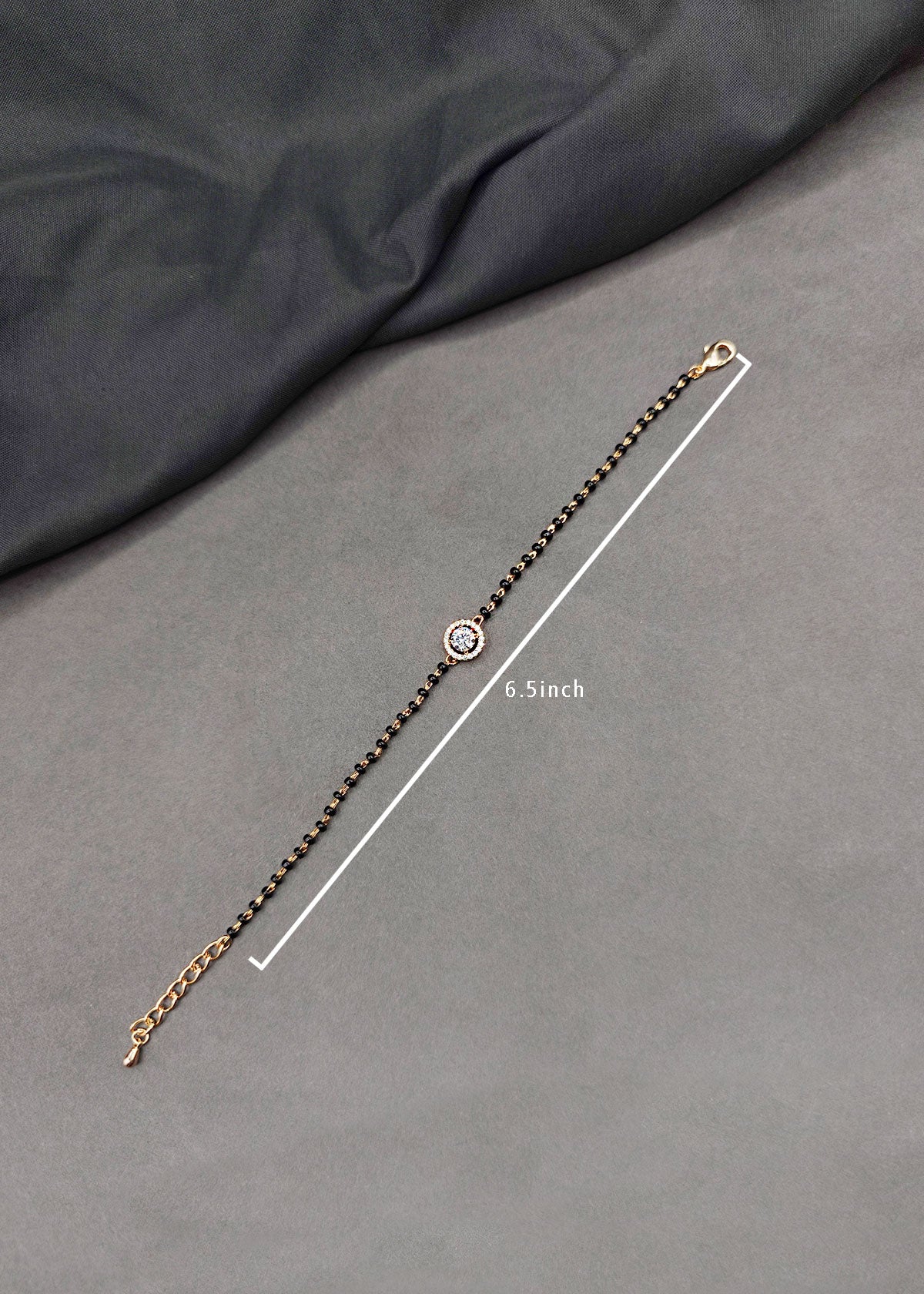 Zircon Solitaire Delicate Adjustable Mangalsutra Loose Bracelet For Women