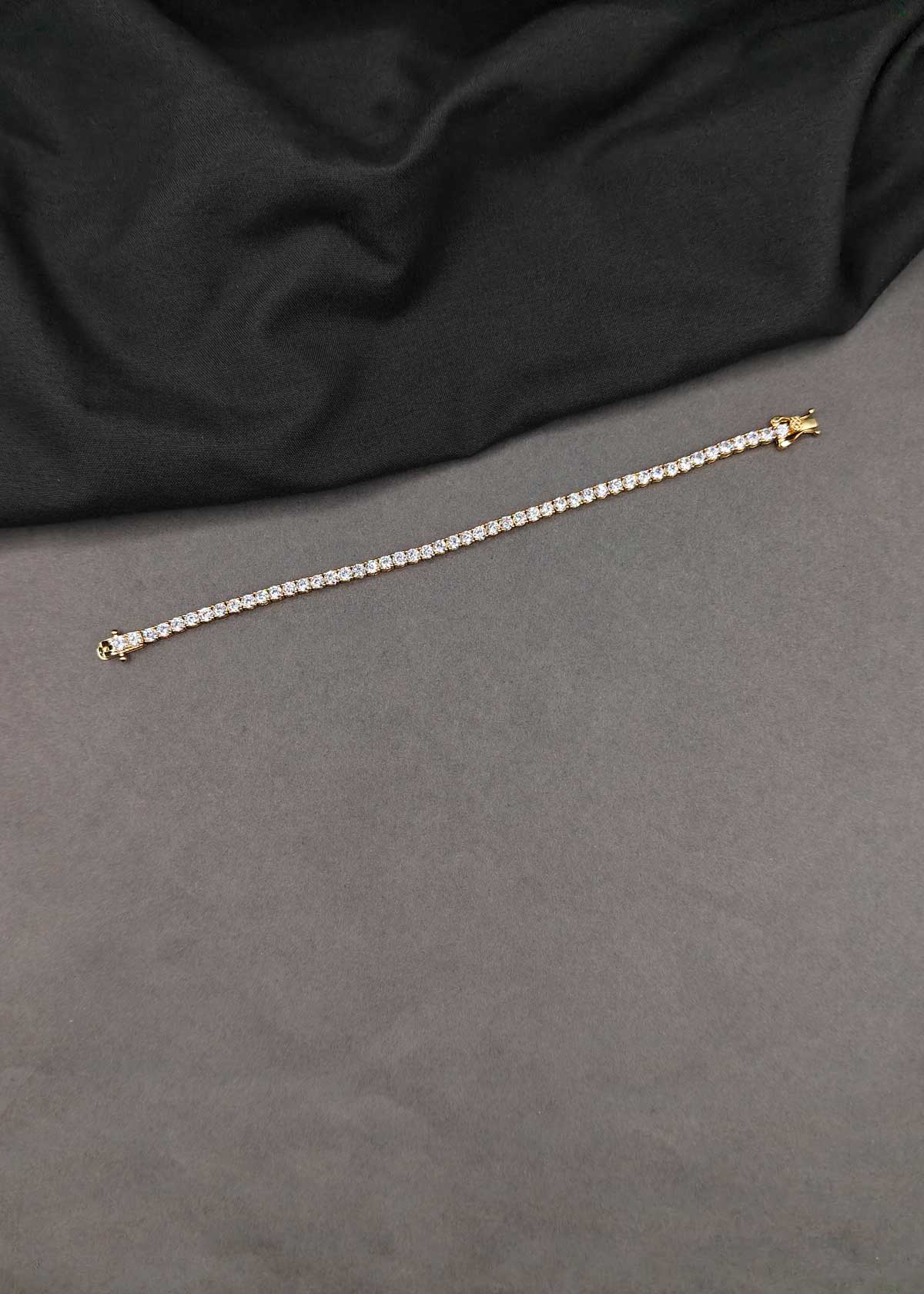 Shimmering Round Cut Cubic Zircon Tennis Loose Bracelet For Women