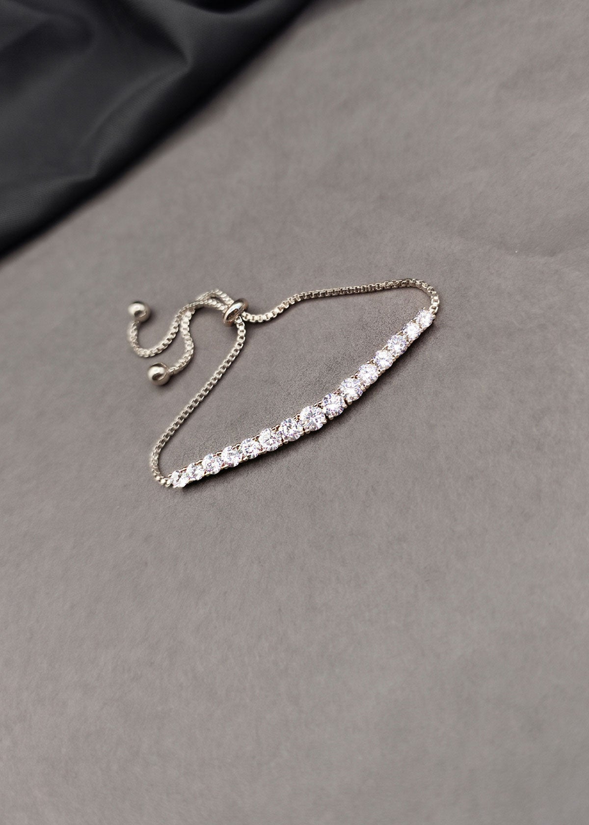 Brilliant Cubic Zircon Tennis Style Adjustable Slider Loose Bracelet For Women