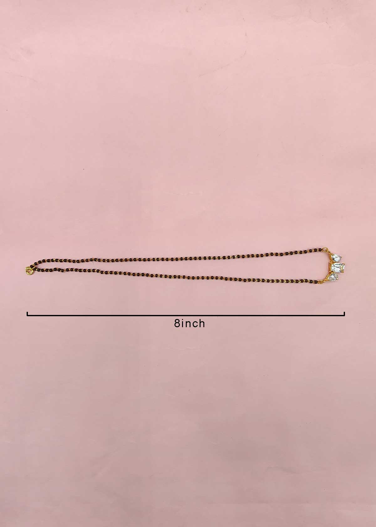 92.5 Silver Multi-Cut Cubic Zircon Mangalsutra For Women