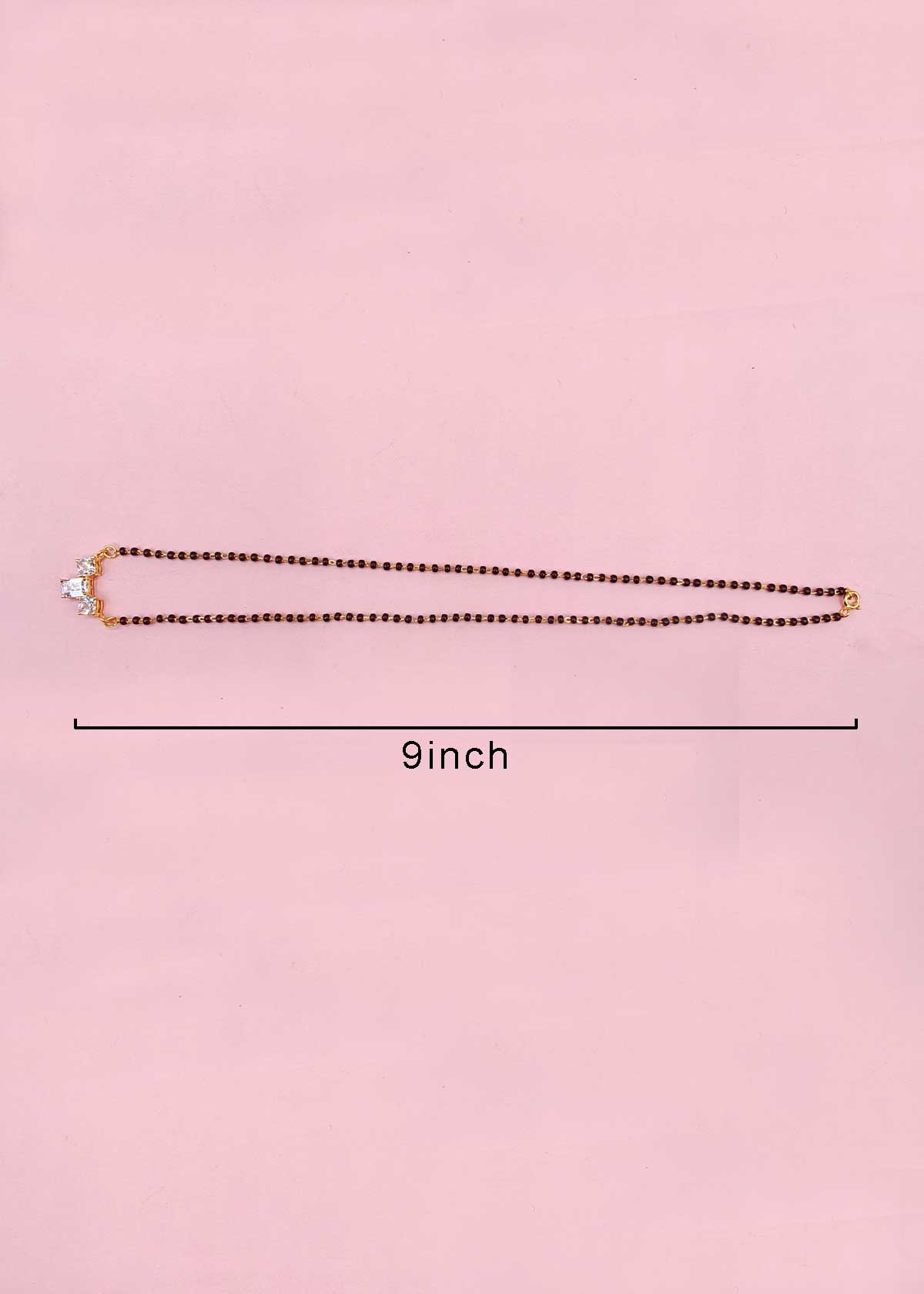 92.5 Sterling Silver Three Stone Zircon Mangalsutra