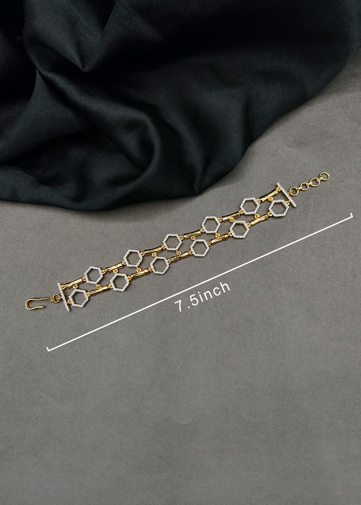Honeycomb Zircon Adjustable Loose Bracelet For Women