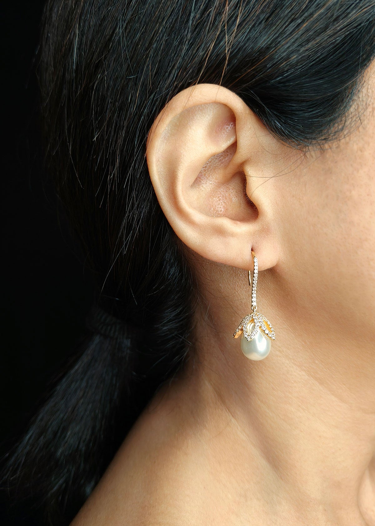 Pearl Drop Zircon Earring