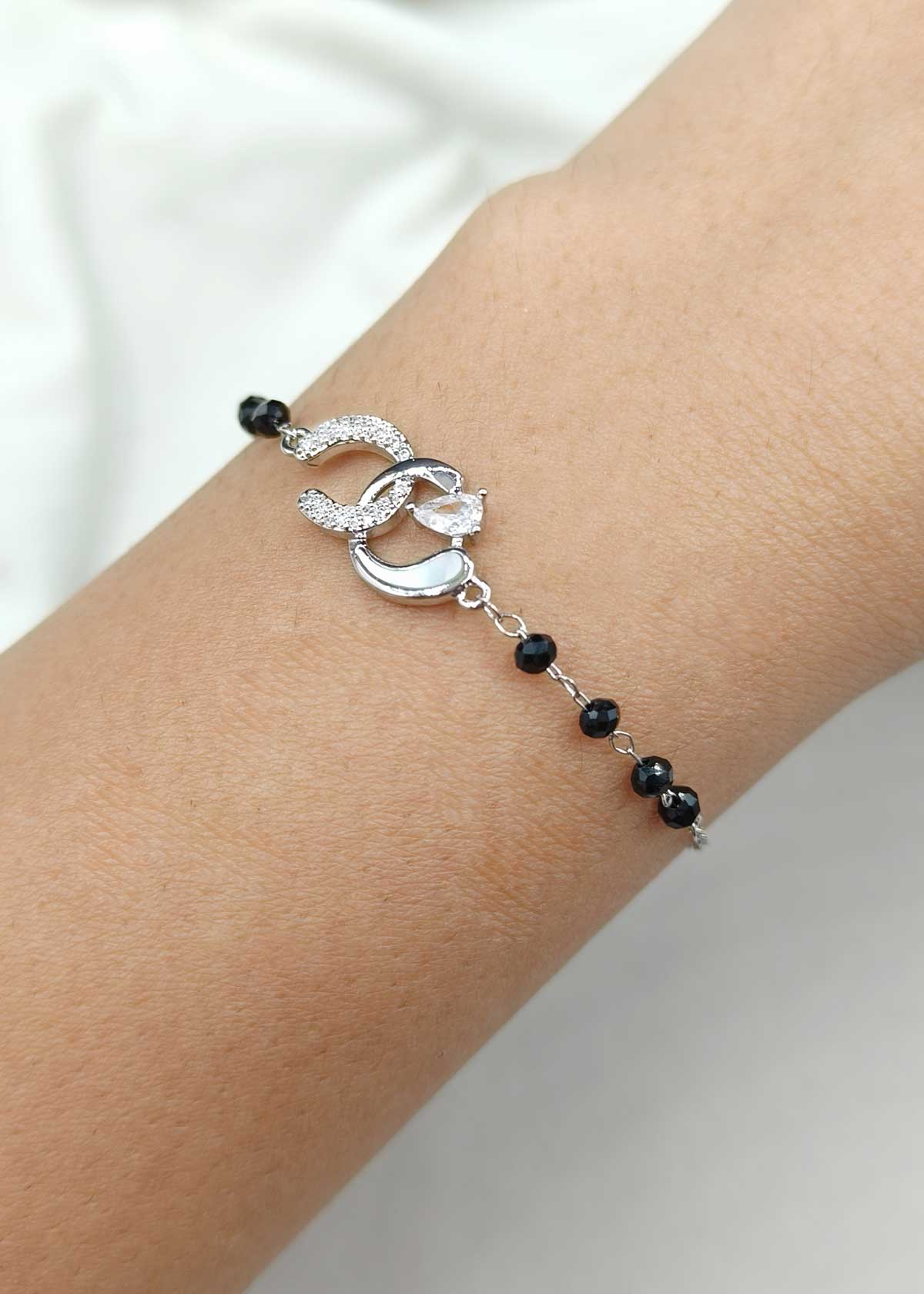 Modern Silver Mangalsutra Adjustable Loose Bracelet