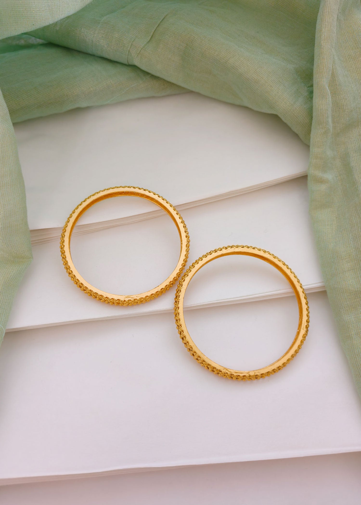 Antique Gold Classic Bangles (Pair)