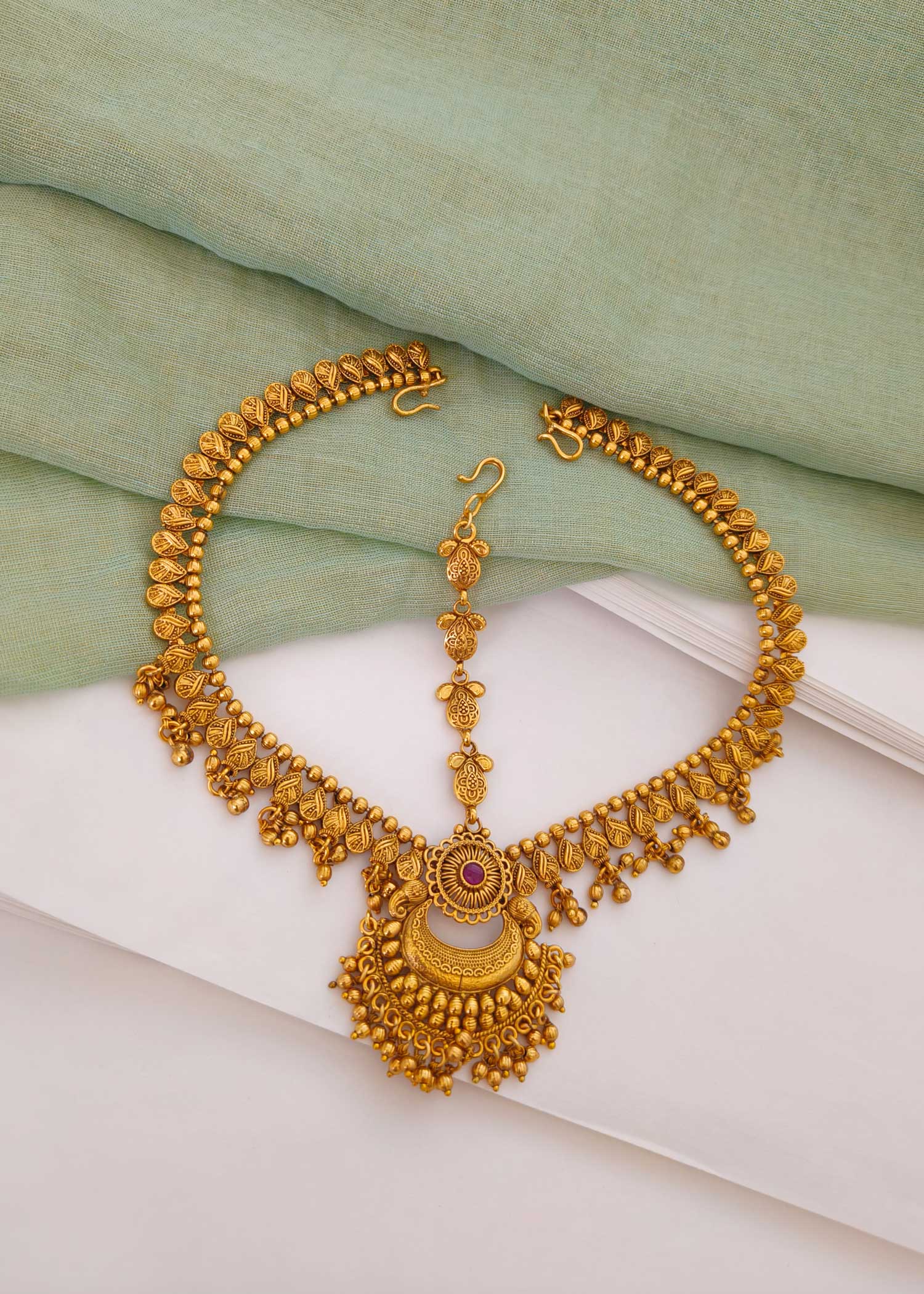 Designer Hanging Gold Moti Damini Jewelry