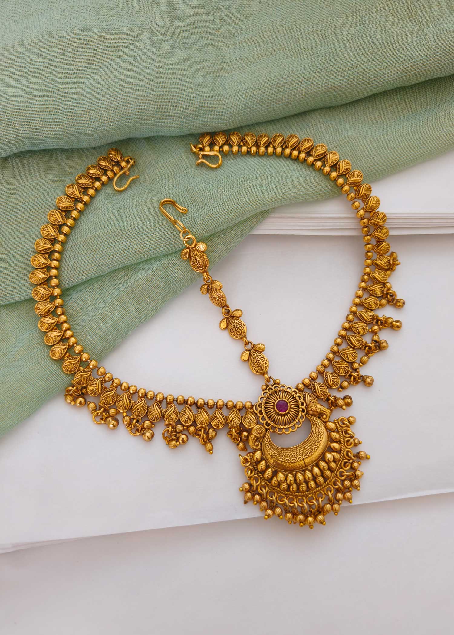 Designer Hanging Gold Moti Damini Jewelry