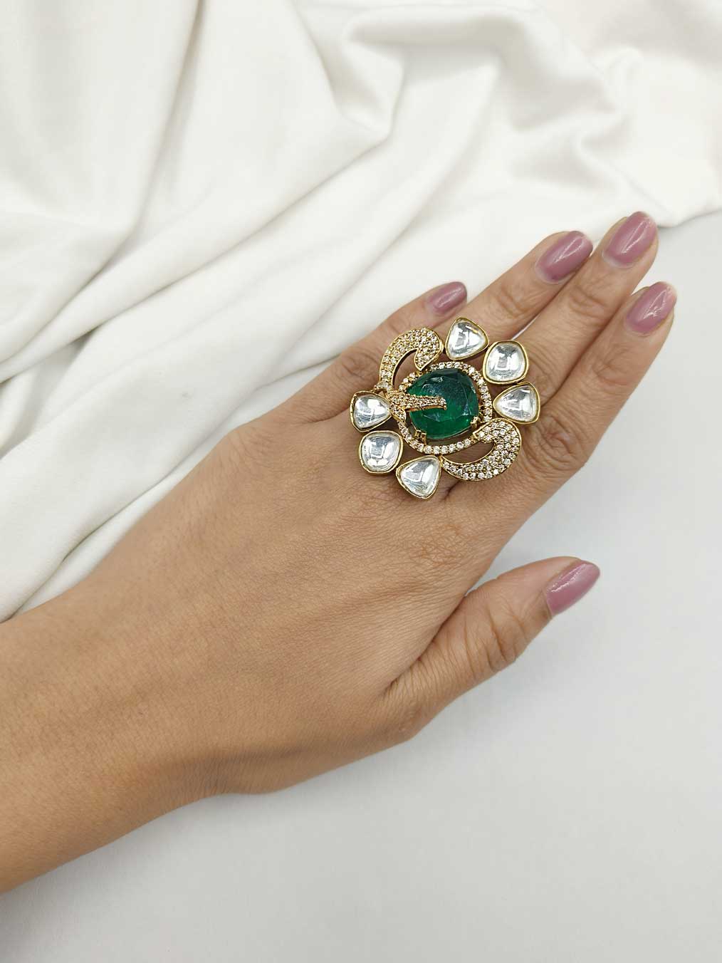 Kundan Finger Ring