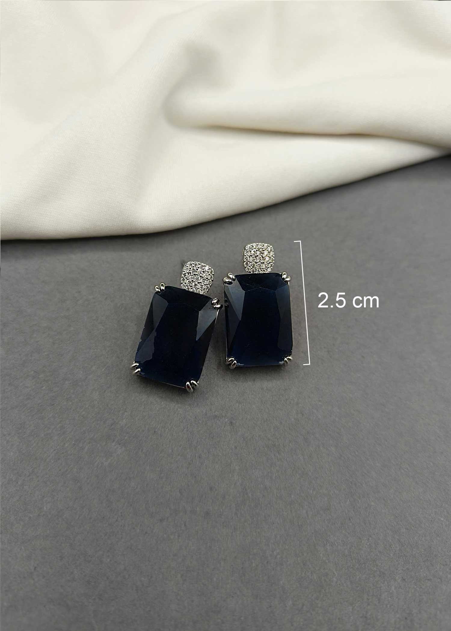 Cubic Zircon Square Shape Small Stud Earring