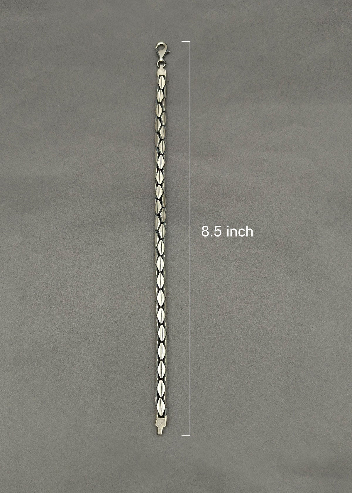 92.5 Sterling Silver Oxidized Snake Style Men Loose Bracelet