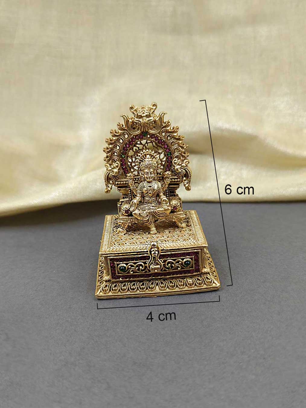 Lakshmi Gold Plated Kumkum Box / Sindoor Box