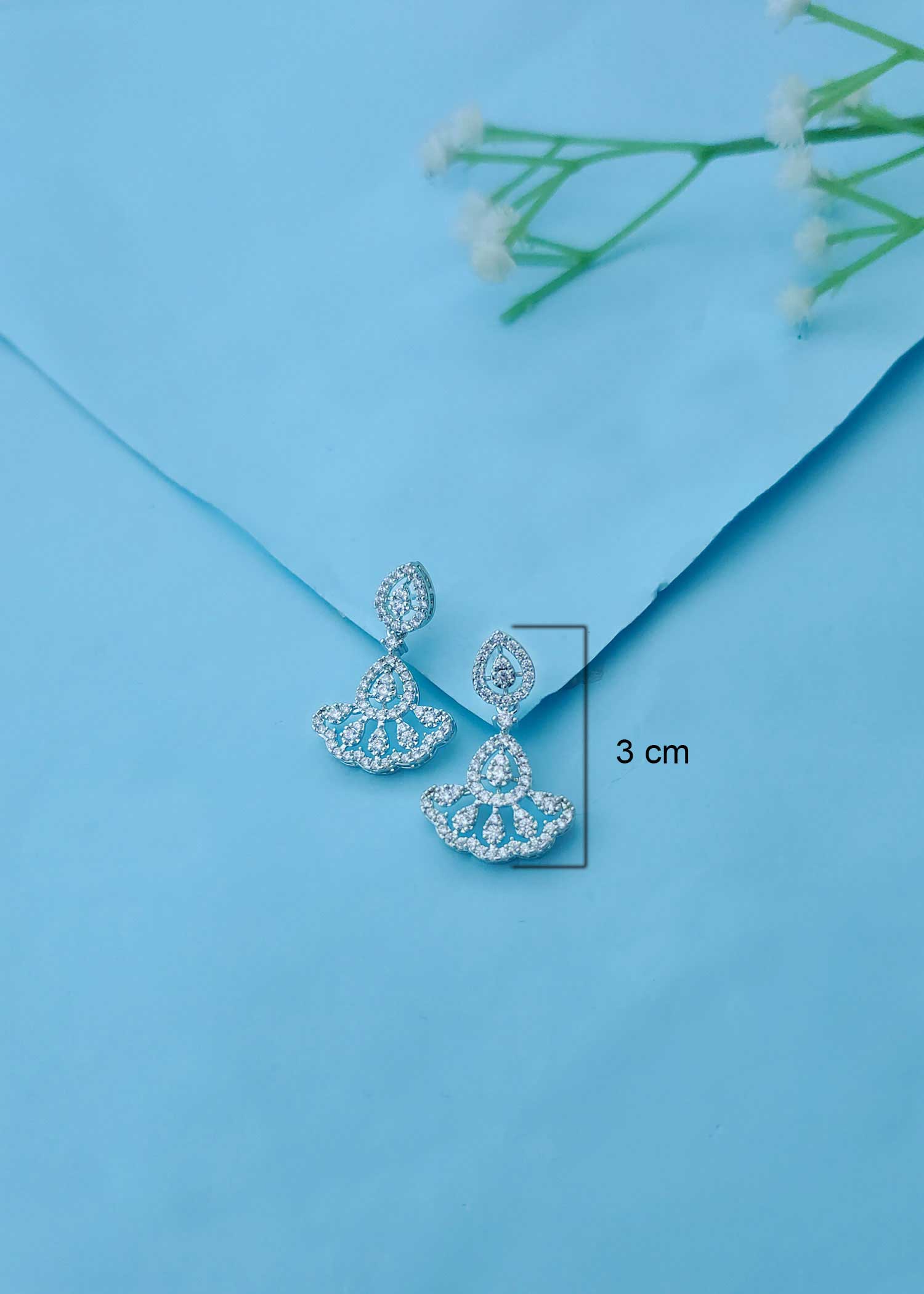 Reception wear silver plated zircon necklace set