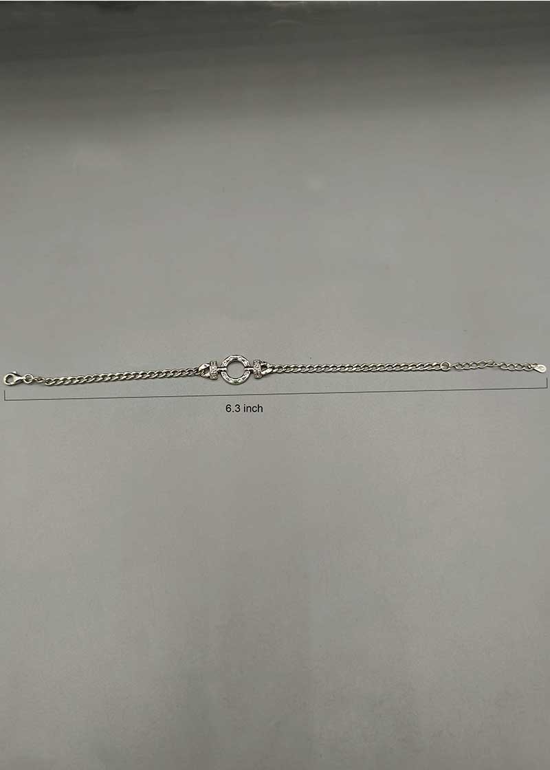 92.5 Sterling Silver Metal Boot Chain Women Loose  Bracelet