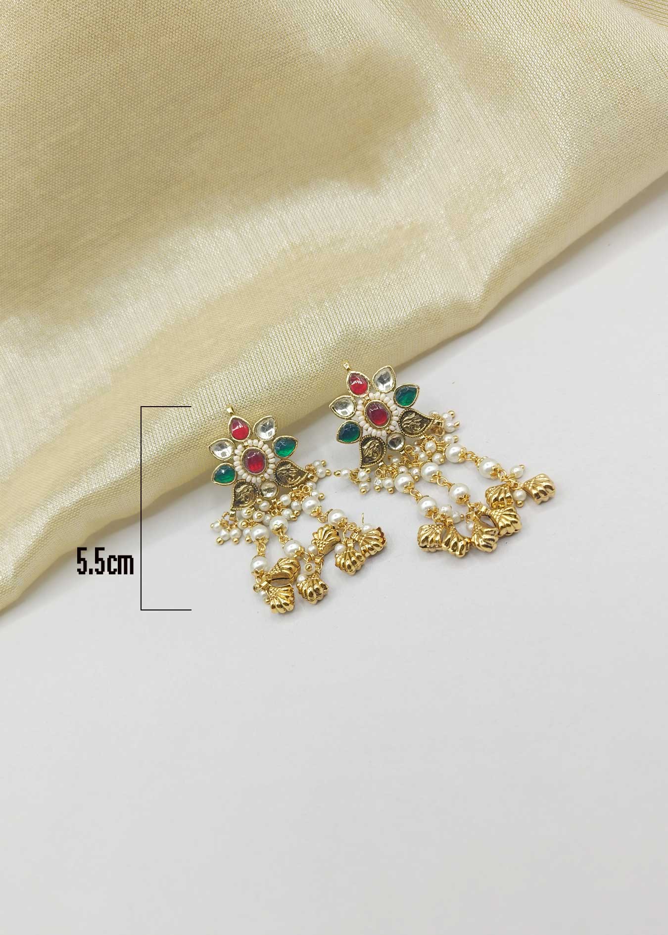 Gold-Plated Kundan With Pearl Moti Setting Choker Necklace Set