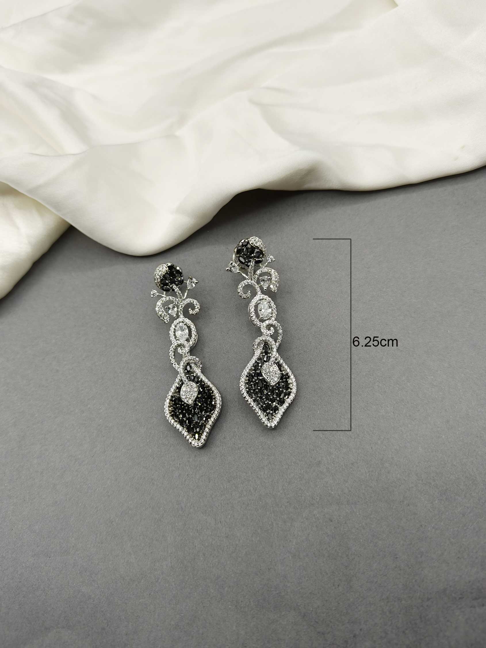 Premium Silver -Plated Cubic Zircon Long Women Earring